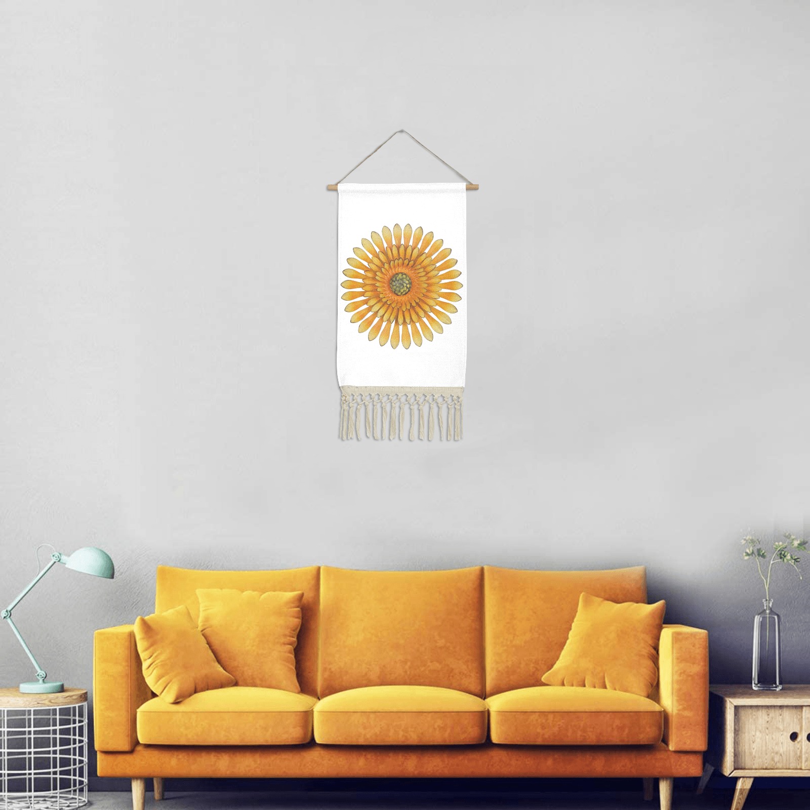 yellow Flower Linen Hanging Poster