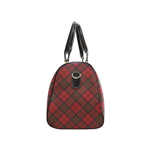Red tartan plaid winter Christmas pattern holidays New Waterproof Travel Bag/Small (Model 1639)