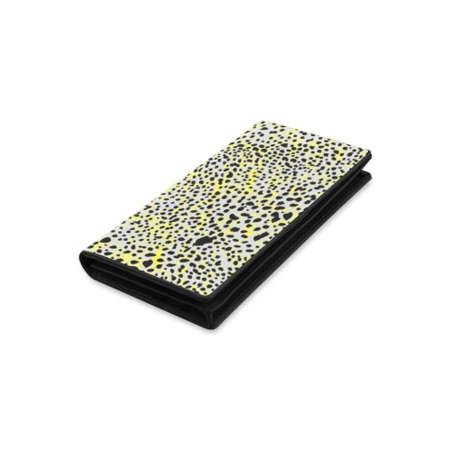 Modern leopards dots 1A Women's Leather Wallet (Model 1611)