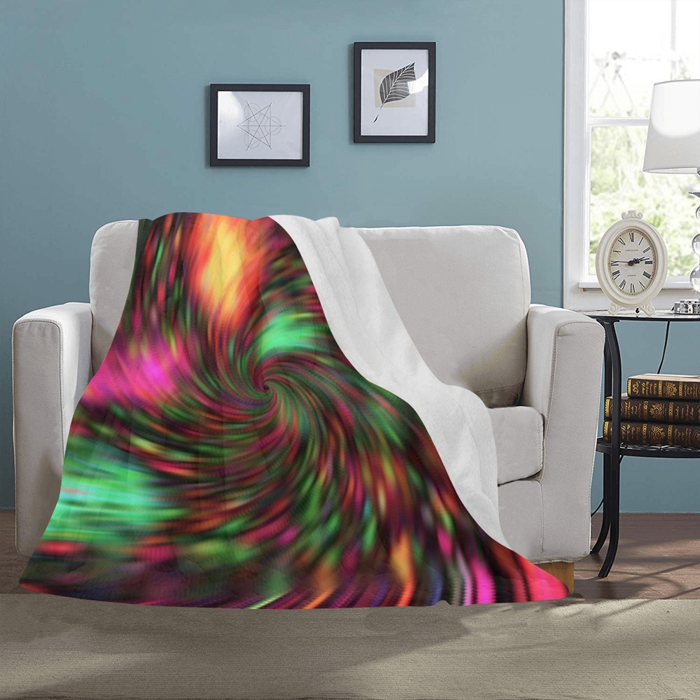 Colorful Spiral Fractal Ultra-Soft Micro Fleece Blanket 50"x60"