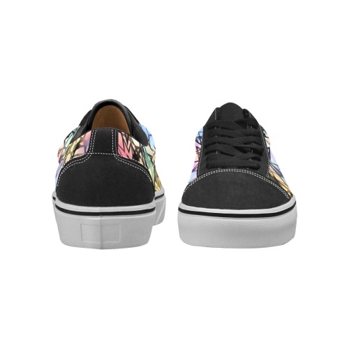 abstract diamonds Women's Low Top Skateboarding Shoes (Model E001-2)