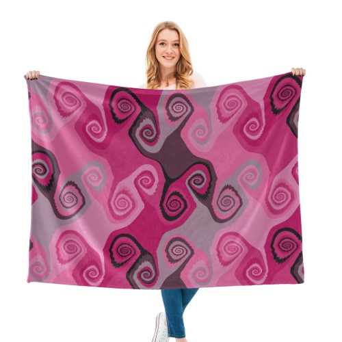 Pink Sand Swirls Ultra-Soft Micro Fleece Blanket 60"x50"