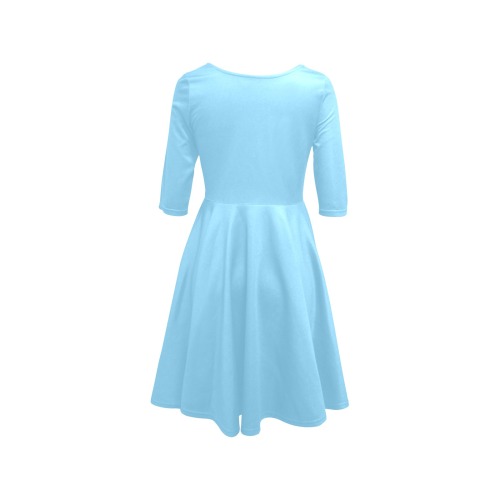 color baby blue Half Sleeve Skater Dress (Model D61)