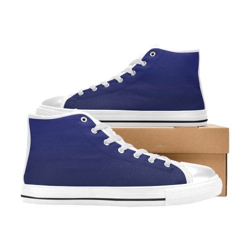 blu e High Top Canvas Shoes for Kid (Model 017)