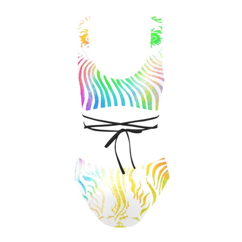 Women's Drawstring Swimwear Cross String Bikini Set (Model S29)