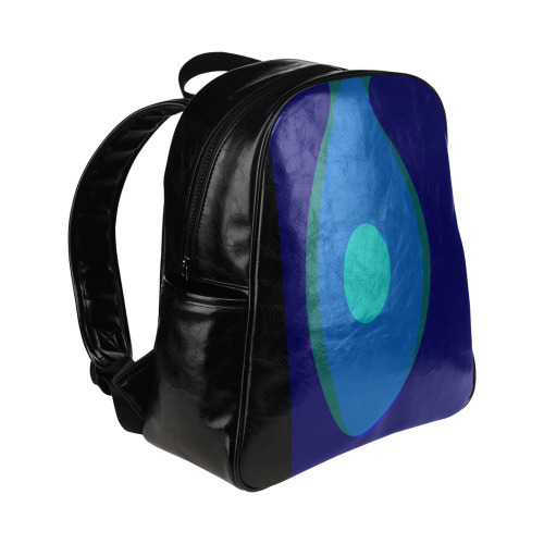 Dimensional Blue Abstract 915 Multi-Pockets Backpack (Model 1636)