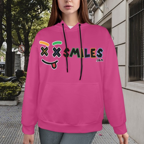 XXsmiles Pink  Hoodie Women's All Over Print Hoodie (Model H61)
