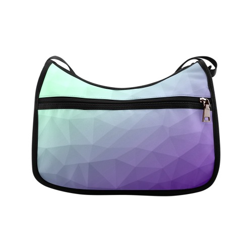 Purple green ombre gradient geometric mesh pattern Crossbody Bags (Model 1616)
