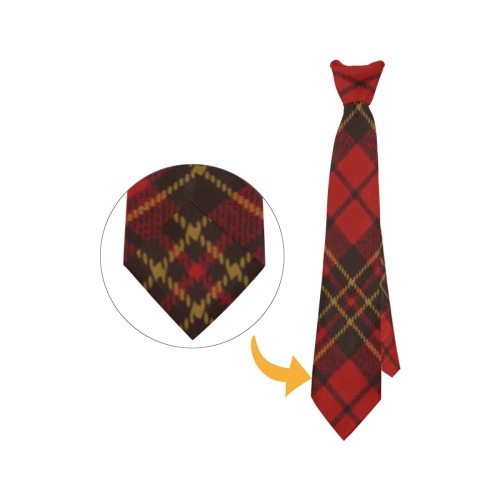 Red tartan plaid winter Christmas pattern holidays Custom Peekaboo Tie with Hidden Picture