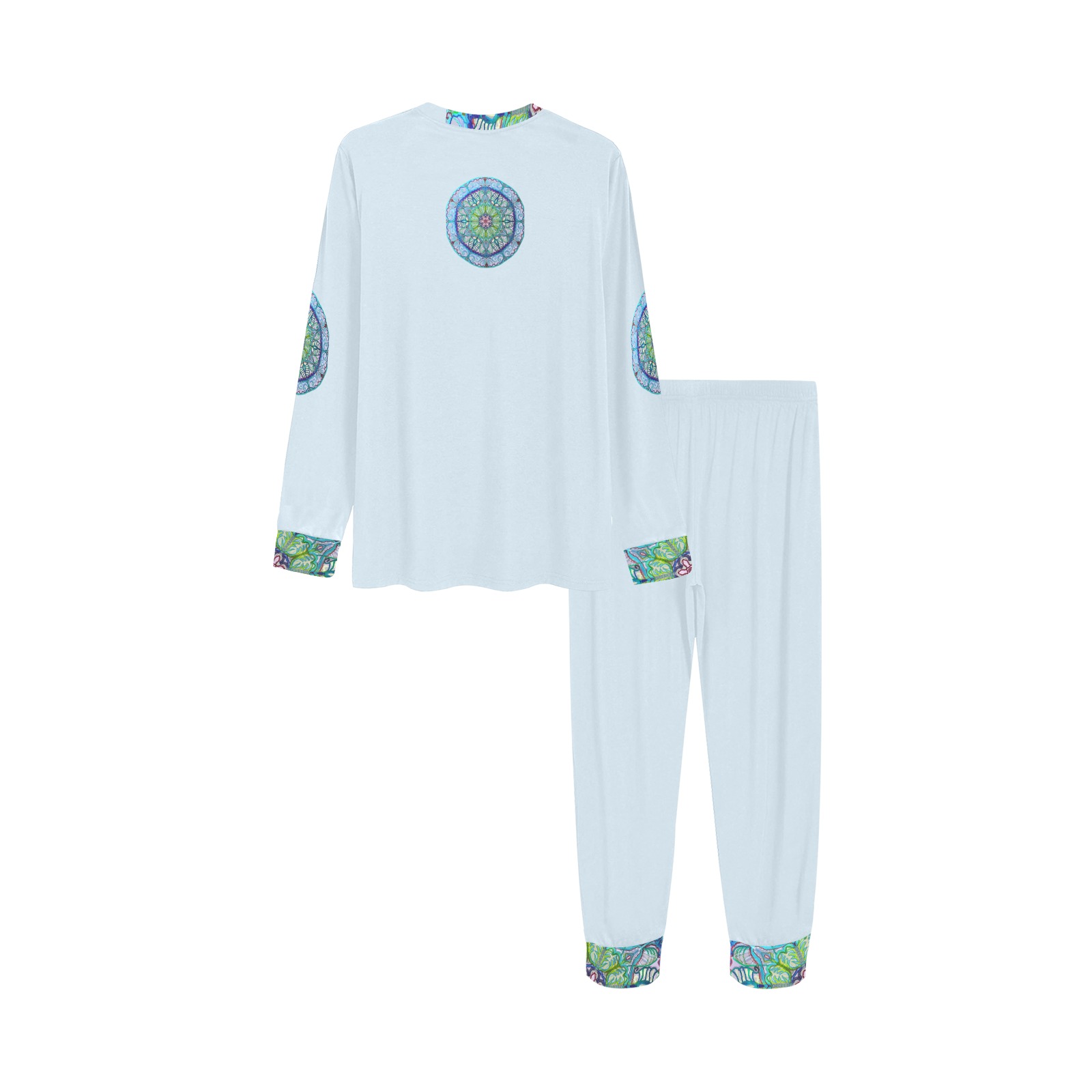 clear blue Kids' All Over Print Pajama Set