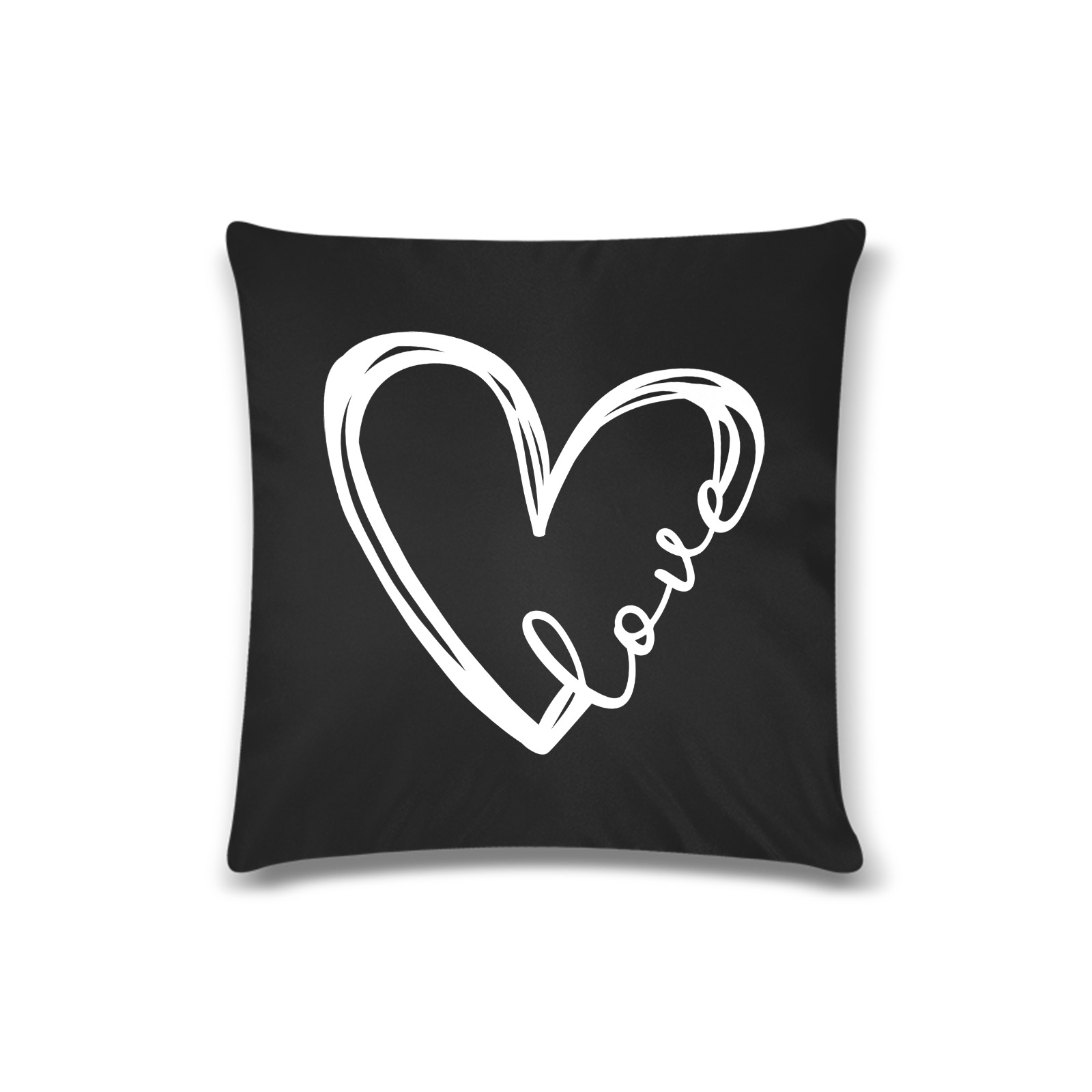 Love white, Custom Zippered Pillow Case 16"x16"(Twin Sides)