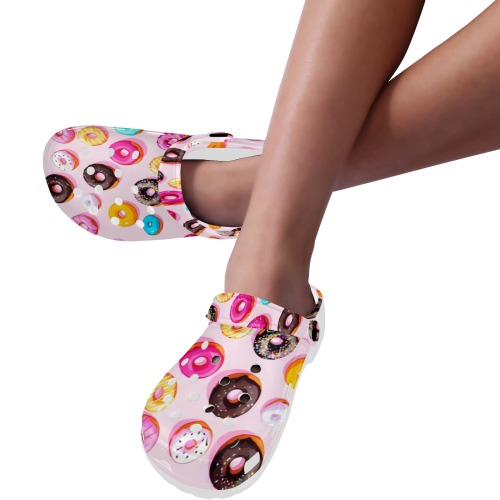 Donut pattern Custom Print Foam Clogs for Adults