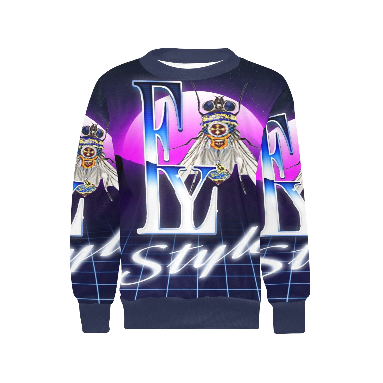 Winter Fly Girls' All Over Print Crew Neck Sweater (Model H49)
