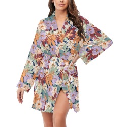 FOREST-GARDEN BV 001 Women's Long Sleeve Belted Night Robe