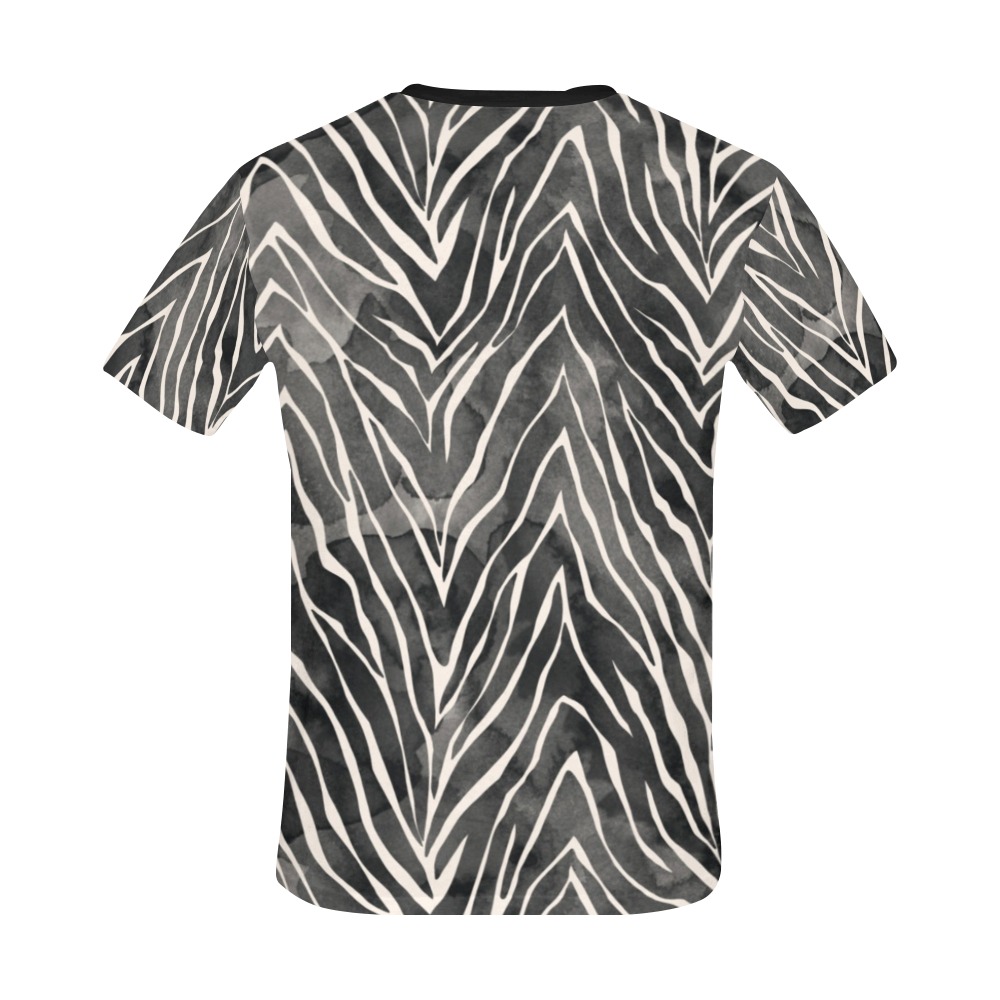 Animal print-Black-08 All Over Print T-Shirt for Men (USA Size) (Model T40)