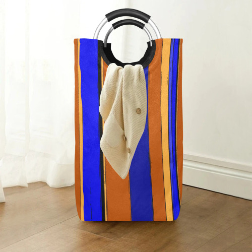 Abstract Blue And Orange 930 Square Laundry Bag