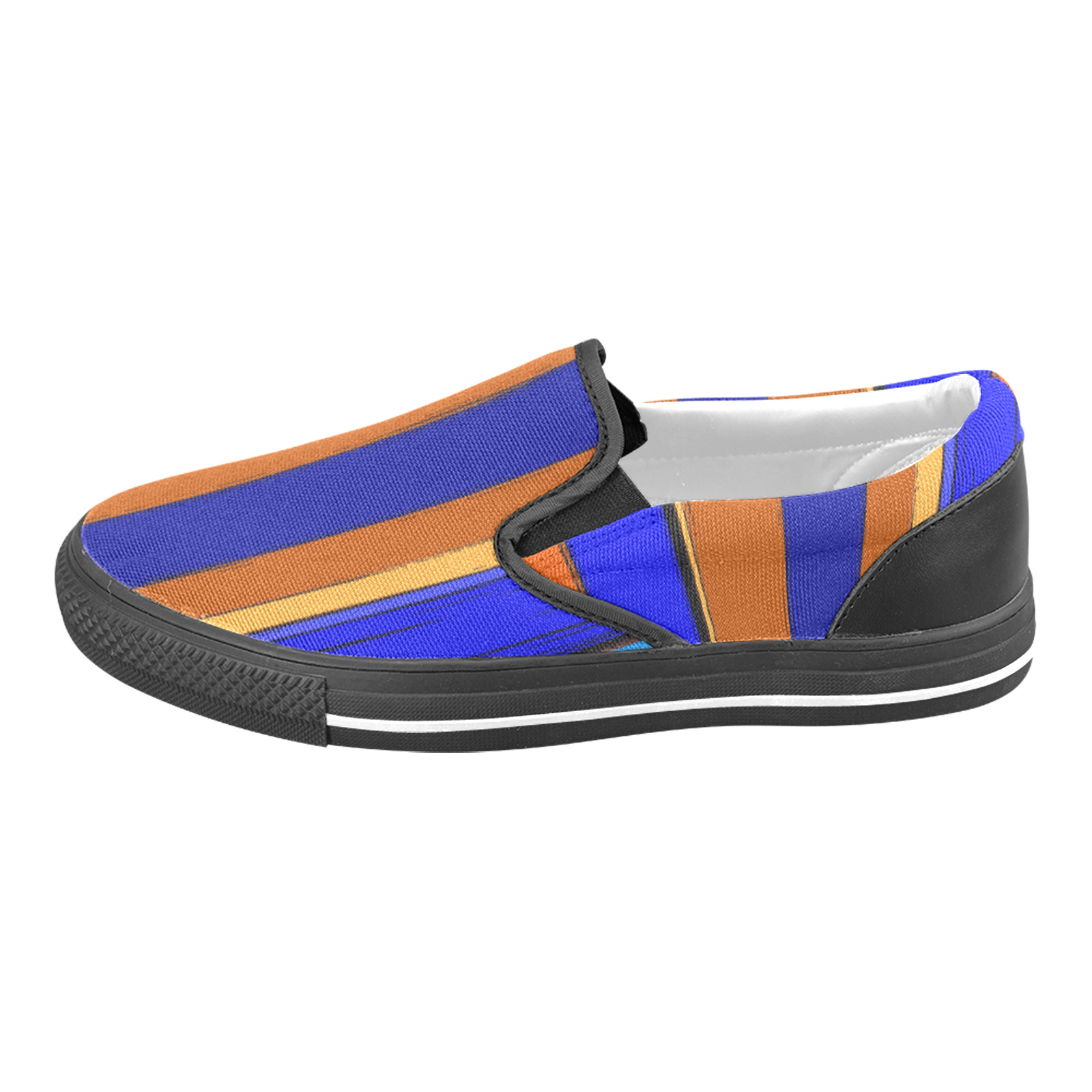 Abstract Blue And Orange 930 Men's Slip-on Canvas Shoes (Model 019)