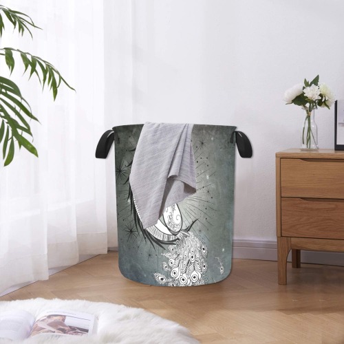 Wonderful peacock on the moon Laundry Bag (Large)