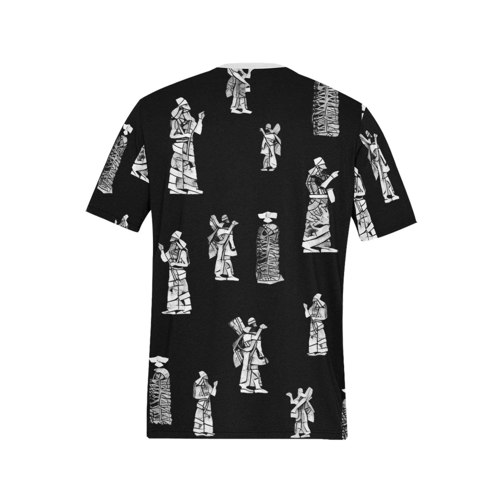 Anonnaki on black Men's All Over Print T-Shirt (Solid Color Neck) (Model T63)
