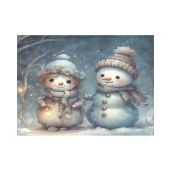 Snowman Couple Placemat 14’’ x 19’’ (Set of 6)