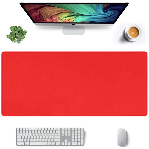 Merry Christmas Red Solid Color Gaming Mousepad (35"x16")