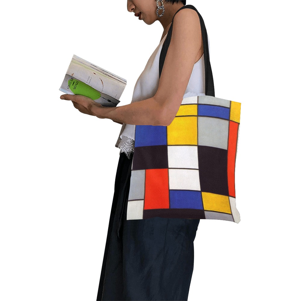 Composition A by Piet Mondrian All Over Print Canvas Tote Bag/Small (Model 1697)