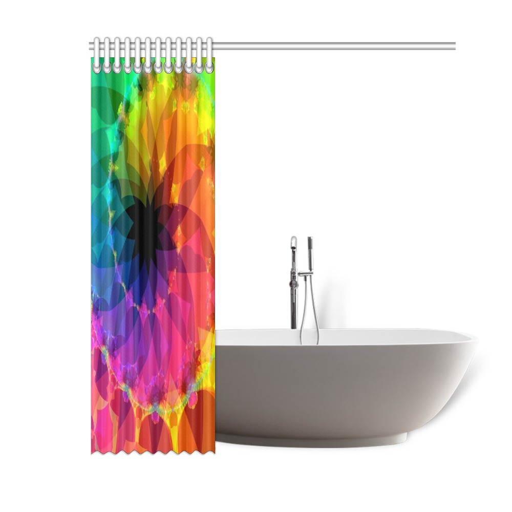 Colorful Spiral Fractal Shower Curtain 60"x72"