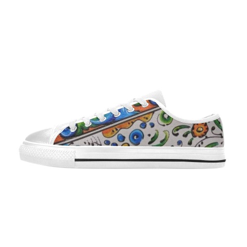 Floral Women's Classic Canvas Shoes (Model 018)