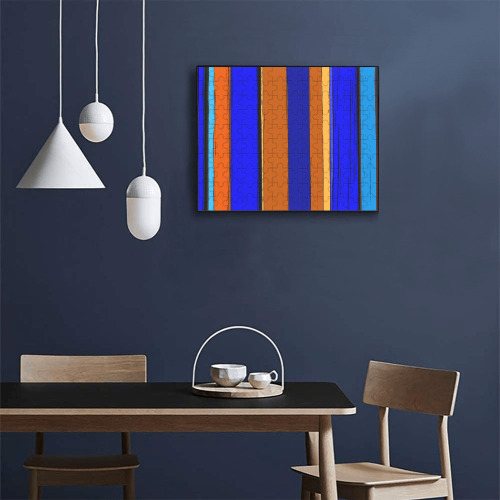 Abstract Blue And Orange 930 120-Piece Wooden Photo Puzzles