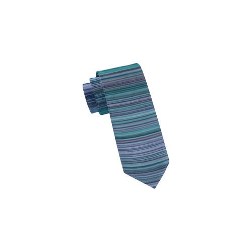 Abstract Blue Horizontal Stripes Classic Necktie (Two Sides)
