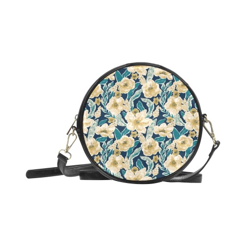 Painted Flowers Round Sling Bag (Model 1647)