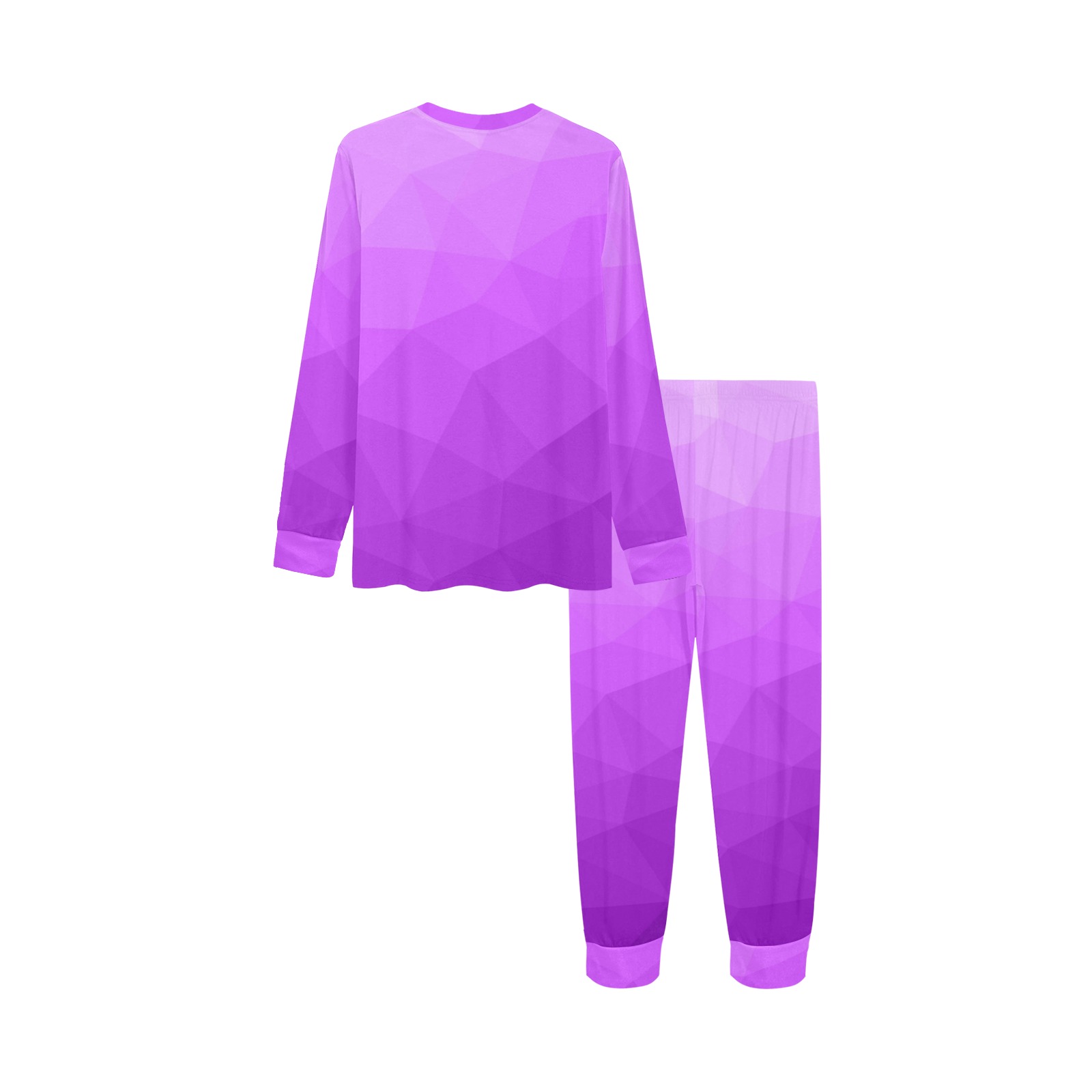 Purple gradient geometric mesh pattern Kids' All Over Print Pajama Set