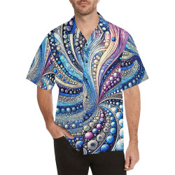 Galaxy Of Blue And Purple Hawaiian Shirt (Model T58)