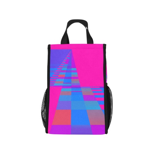 Bright Pink Blue Purple Abstract Geometric Foldable Picnic Tote Bag (Model 1718)