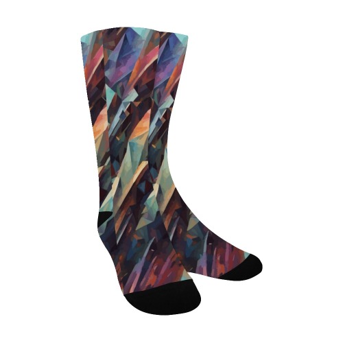 Cool geometric pattern of abstract precious gems Men's Custom Socks