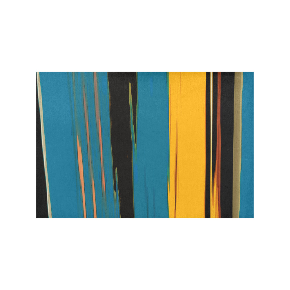 Black Turquoise And Orange Go! Abstract Art Placemat 12’’ x 18’’ (Set of 6)