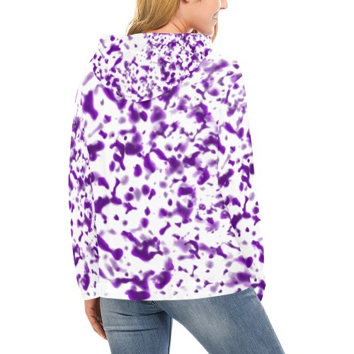 Paint Spatter Purple All Over Print Hoodie for Women (USA Size) (Model H13)