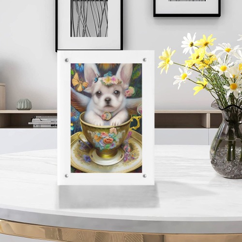 Teacups Puppies 8 Acrylic Magnetic Photo Frame 5"x7"