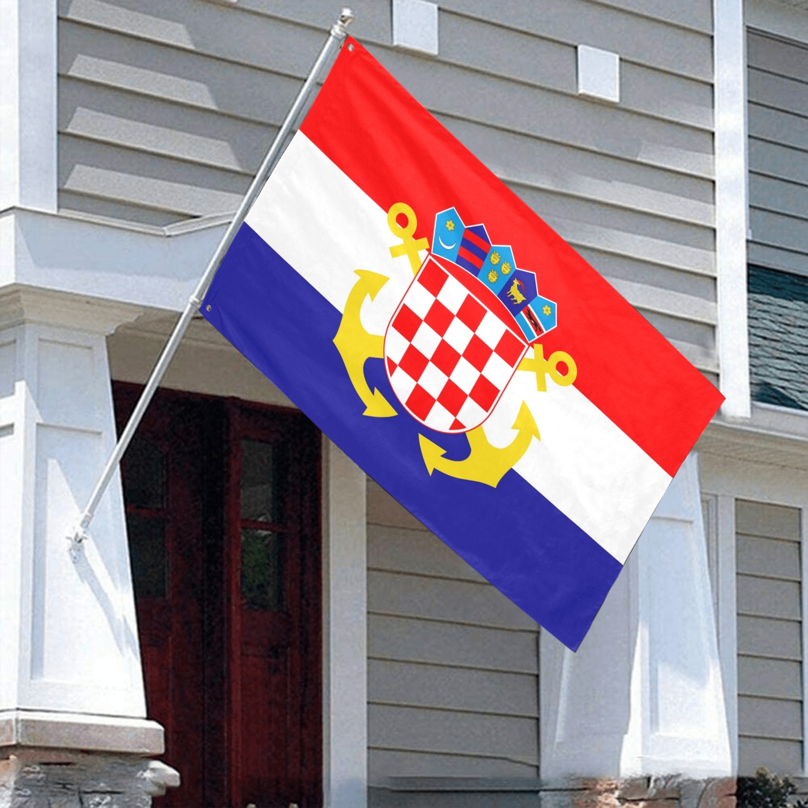 Croatia Flag Variant Shield Garden Flag 70"x47"