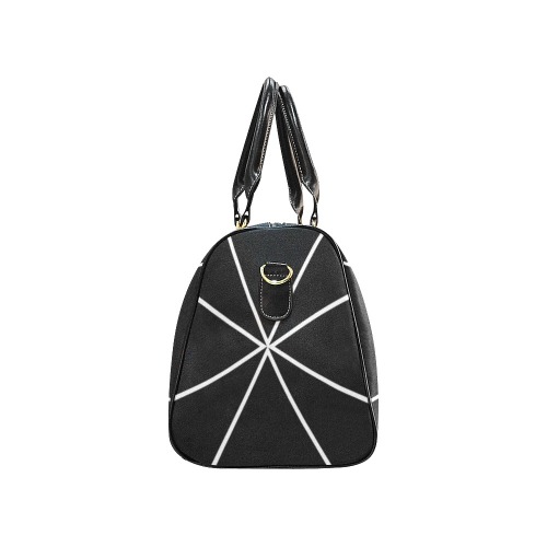 White Interlocking Triangles Funhouse black New Waterproof Travel Bag/Large (Model 1639)