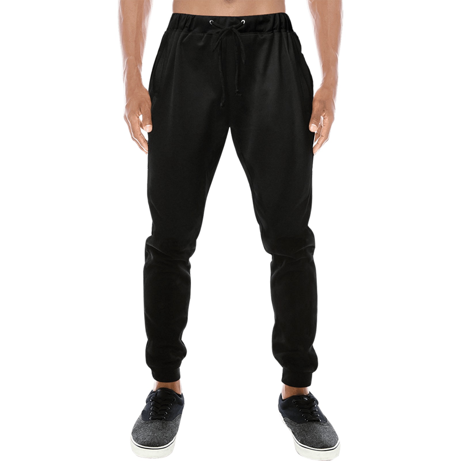 black joggers men Men's All Over Print Sweatpants (Model L11)