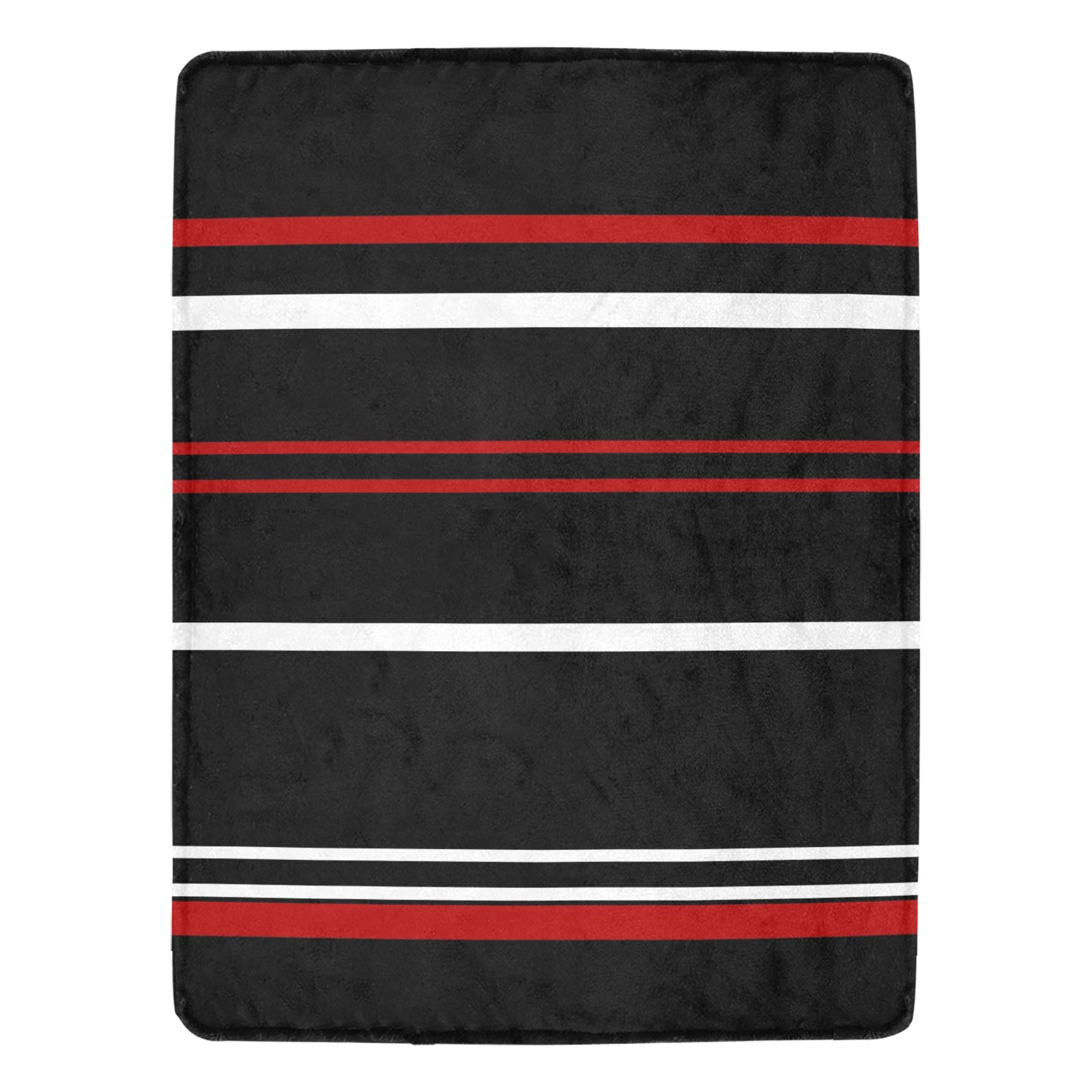 Black red and white stripes Ultra-Soft Micro Fleece Blanket 60"x80" (Thick)