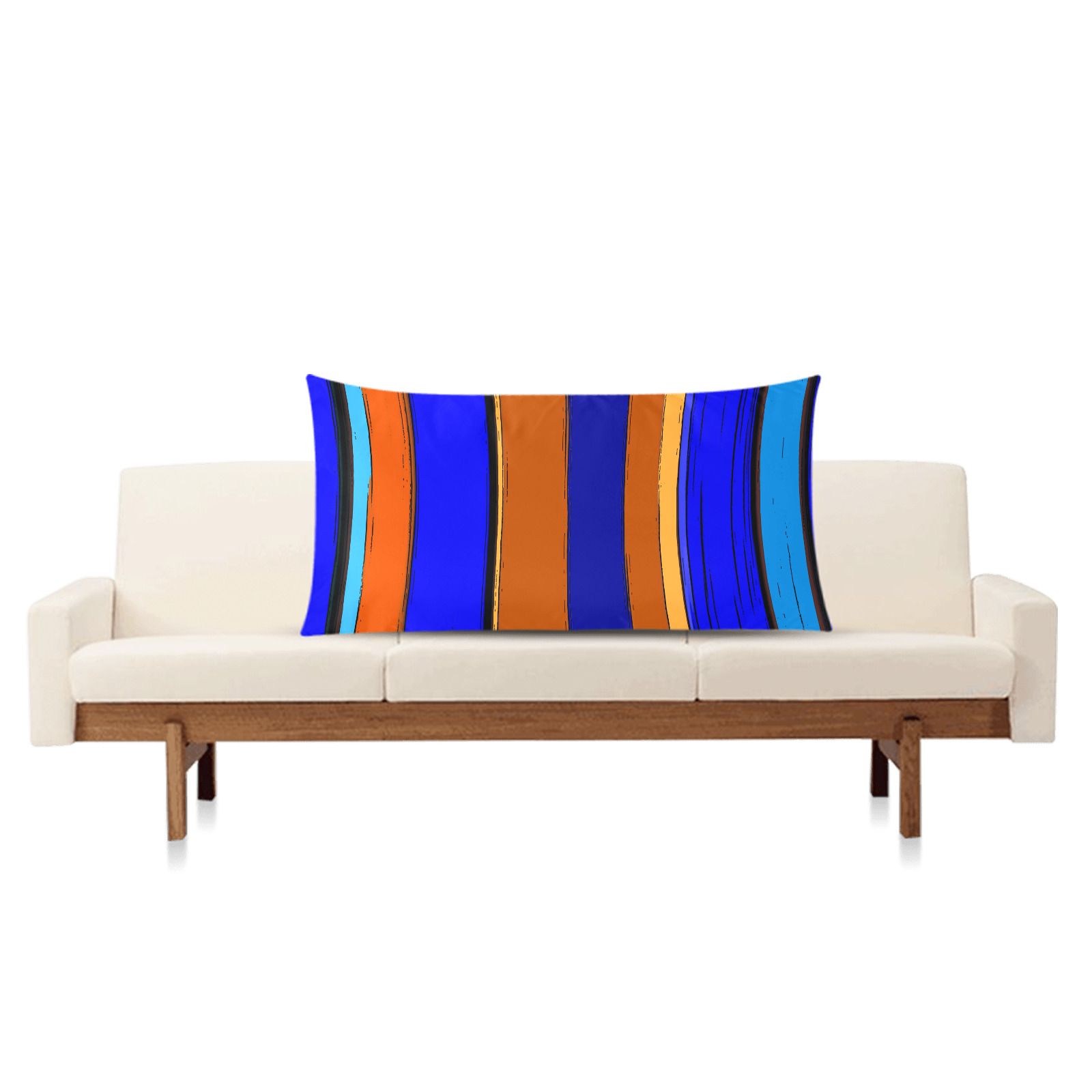 Abstract Blue And Orange 930 Rectangle Pillow Case 20"x36"(Twin Sides)