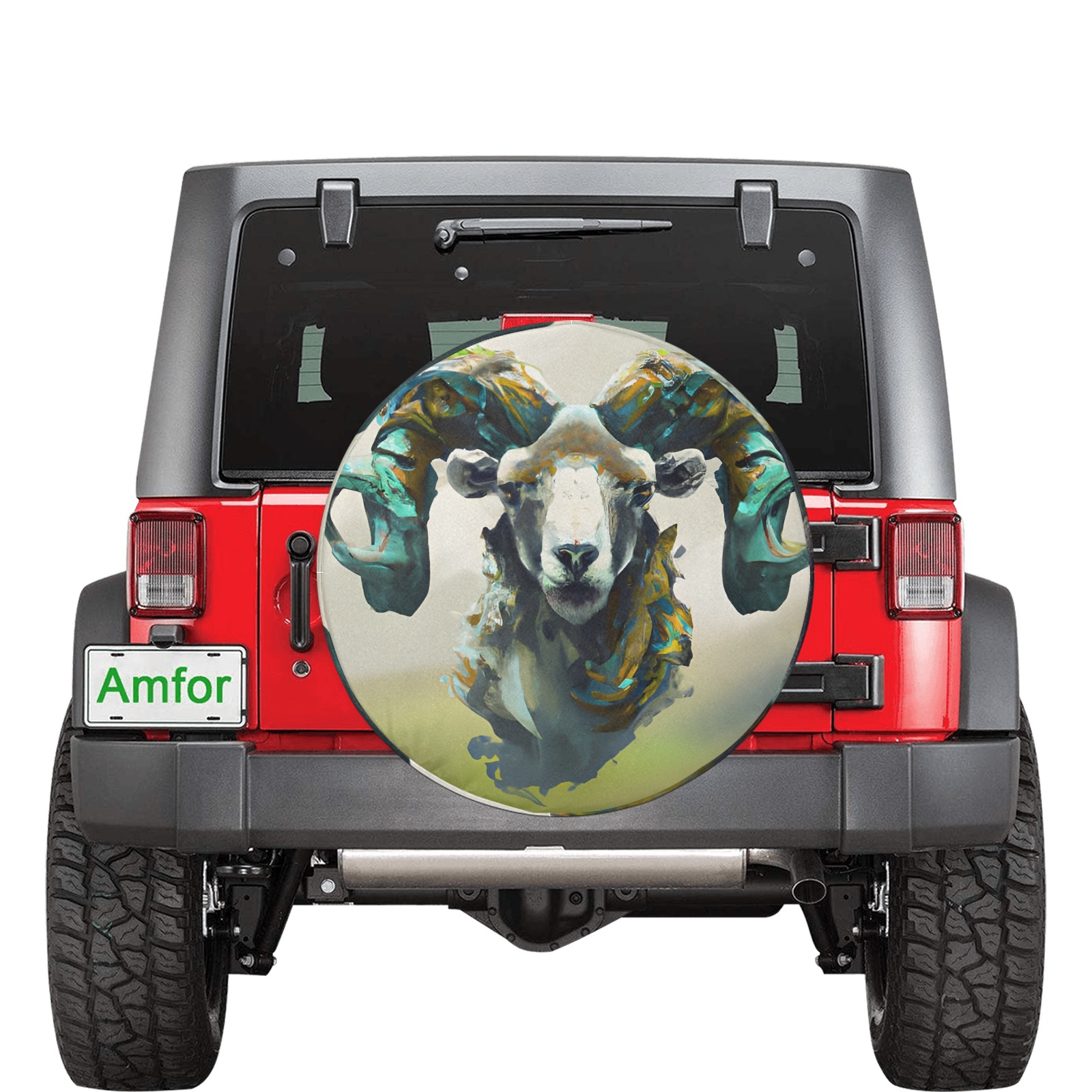 Painted Ram 34 Inch Spare Tire Cover