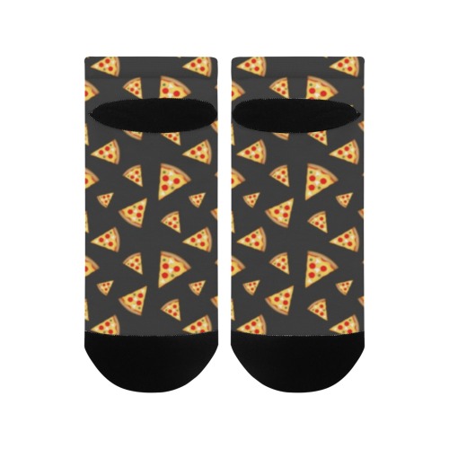Cool and fun pizza slices dark gray pattern Men's Ankle Socks