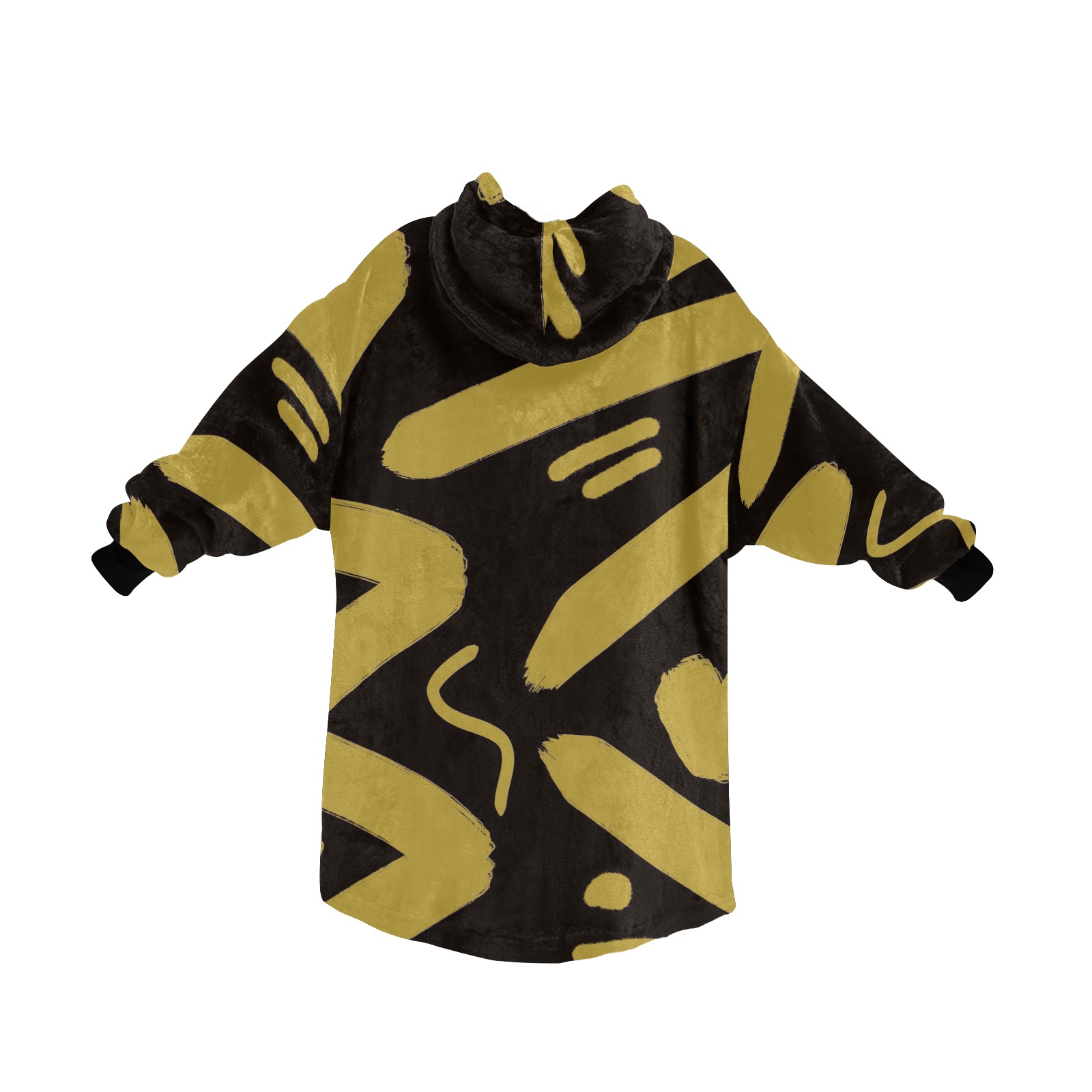 Tribal Black and Gold Blanket Hoodie for Women