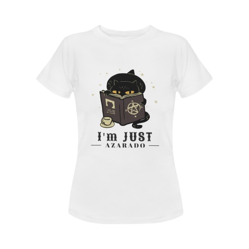 Black Cat Witch Women's T-Shirt in USA Size (Two Sides Printing)