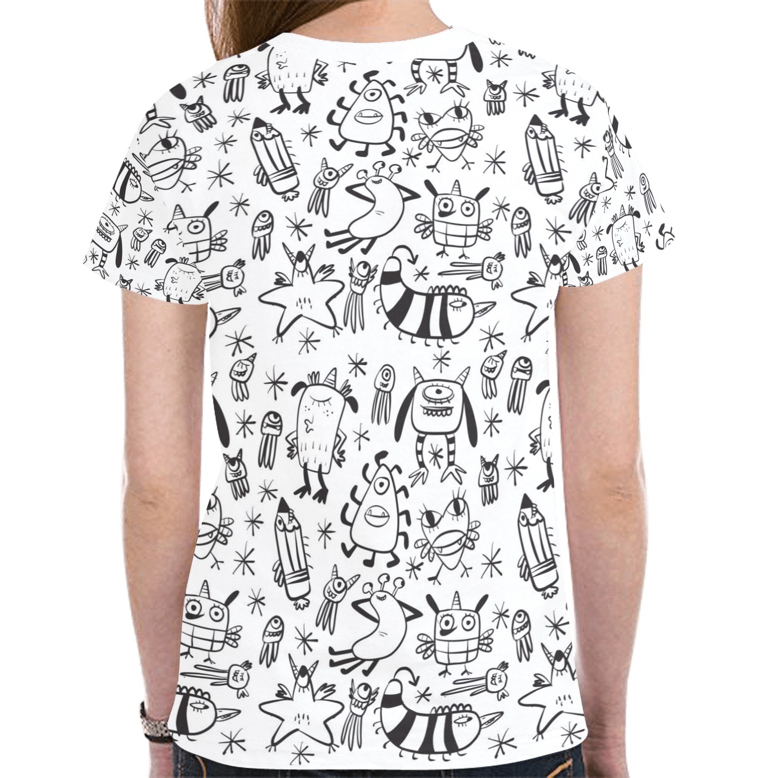 PATTERN MOSTRINI New All Over Print T-shirt for Women (Model T45)