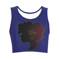 Afroelfcropblue Women's Crop Top (Model T42)