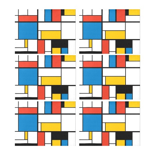 Mondrian De Stijl Modern Placemat 14’’ x 19’’ (Set of 6)